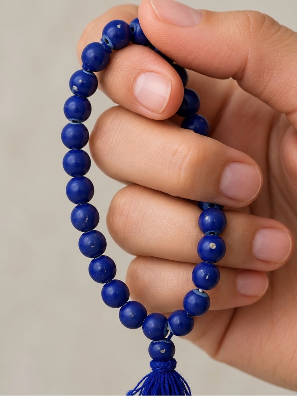 Vintage Blue Stone Prayer Beads 24+1 Meditation Spiritual